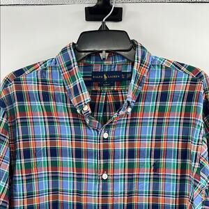 Ralph Lauren Men's Slim Fit LS Button Down Shirt - Blue Multi Plaid - XL
